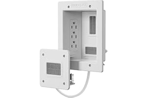 Mount-It! in-Wall TV Cable Concealer Kit with Recessed Power – Triple Outlet, 9ft Cord, and Hand Saw – Easy, Safe Cable Manag