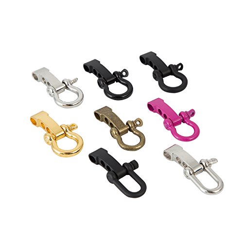 EDC.1991 Alloy Paracord Buckles, Adjustable D Shackles and O-Shackles Paracord Bracelet Buckles Survival U Shape (Pack of 8)