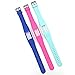Silicone Replacement Band with Chrome Watch Clasp and Fastener Buckle for Garmin Vivofit 2 (Blue&Pink&Teal)