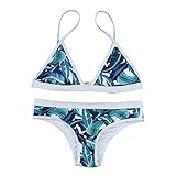 DD&MM Women Bikini Set Girl Retro Swimsuit Top Low Rise Bottom (US2)S