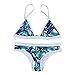 DD&MM Women Bikini Set Girl Retro Swimsuit Top Low Rise Bottom (US2)S