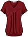 Summer Tunics, Messic Short Sleeve Elegant Shirts To Wear At Home Summer Fashion Tops Wine,Medium