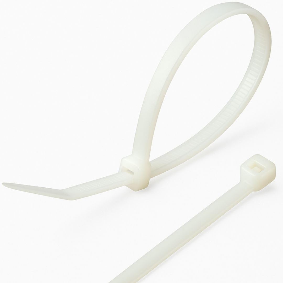 GTSE 100 Pack of White/Natural Biodegradable Cable Ties, 300mm x 7.6mm, Eco-Friendly Zip Ties Ideal for Temporary Applications, Events, Perfect for Landscaping Due to The Degrading Nature of The Tie