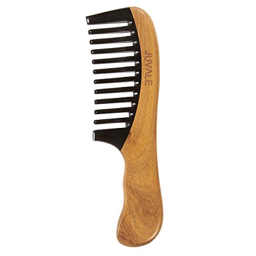Wide Tooth Sandalwood Comb - Wooden Anti Static Hair Comb for Men and Women, Mustache Comb, Beard Comb, Brown - 7.5 x 0.25 x 2.1 Inches