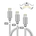 Alanda iPhone Charging Cord 3pack (3ft 6ft 10ft) Nylon Braided Lightning USB Charging Cable for iPhone 7 7 Plus 6s 6s Plus 6 Plus SE 6 5s 5c 5, iPad Mini Air and iPod Compatible with iOS- Gray