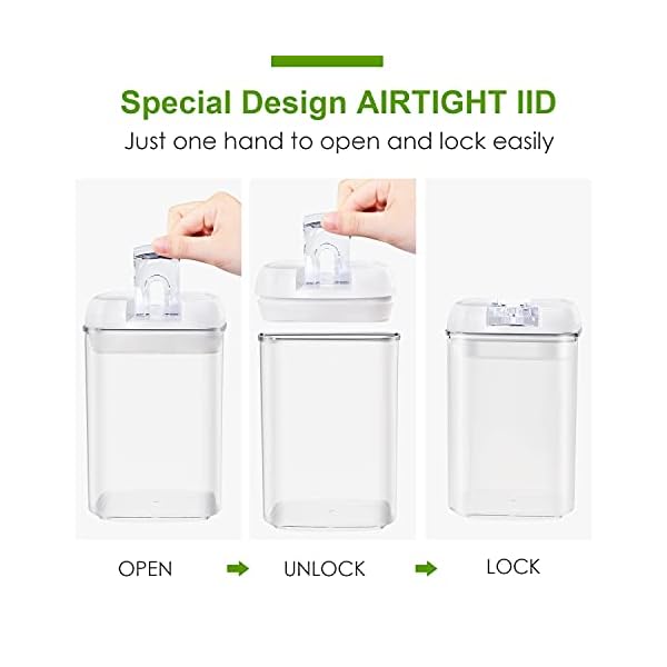 Benss 7PCS Air-Tight Food Storage Container Set - Cereal Storage Containers - for Kitchen Pantry Organization and…