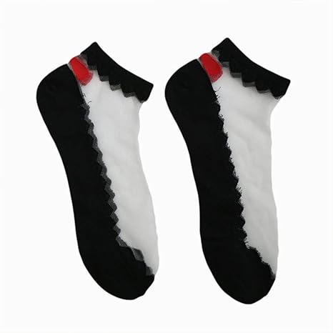 Amazon Co Jp 透明なボート靴下の10組透明なボートの靴下のカジュアルな靴下踊り 結婚式 ドレス パーティーのための超薄いメッシュ足首の靴下 黒 One Size ホーム キッチン