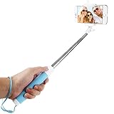 Dealgadgets Selfie Stick with Built-in Bluetooth Remote Shutter for Smartphones - Blue