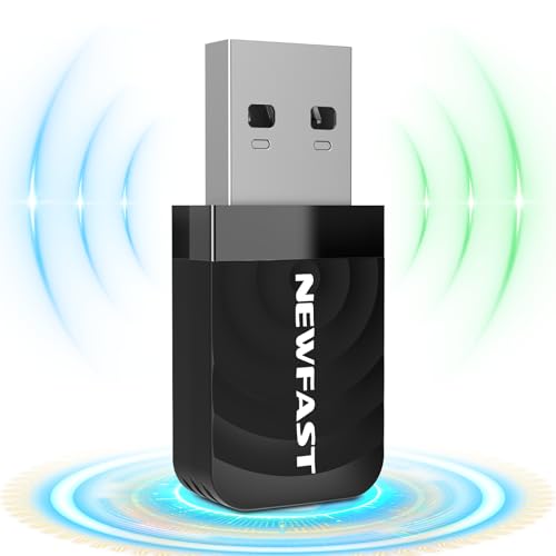NEWFAST 1300Mbps Adaptador WiFi USB para PC, 5GHz/2,4GHz Receptor WiFi, Antena Wi-Fi USB 3.0, Dongle Wi-Fi Compatible Windows 11/10/8/8.1/7,Mac OS 10.9-10.15