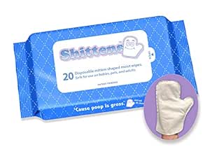 Shittens Disposable Mitten-shaped Wet Wipes, 20 Count