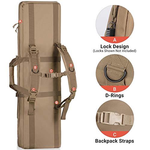 HUNTSEN Tactical Double Long Rifle Pistol Gun Bag Firearm