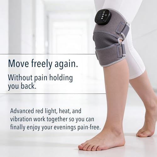 FORTHiQ RED+ Knee Massager with Heat and Red Light Therapy, Knee Brace with 5 Intensity Levels, 52 Red & Infrared Lights, Cordless, Adjustable for Knees, Elbows & Shoulders, Gift for Men & Women