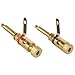 Gold Binding Post Banana Jack Pair Extra Long Shaft with Solder Tabs
