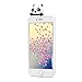 iPhone 7 Case, iPhone 8 Case, Mavis's Diary 3D Cute Painted Panda Pattern Ultra Slim Fit Crystal Silicone TPU Shockproof Anti-Scratch Rubber Skin Cover with Dust Plug & Stylus