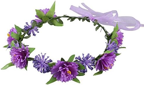 Kewl Fashion Garland Berries Crown Headband Flower Wreath For Wedding Festivals (Purple #1)