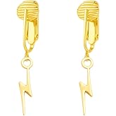 Aloha Earrings Non Pierced Clip On Lightning Bolt Dangling Earrings