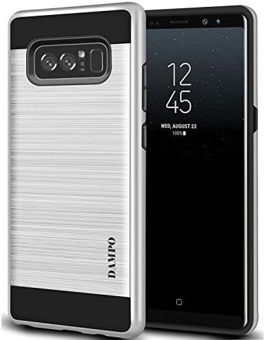 Galaxy Note 8 Case, DAMPO [Meister]-[Brushed Metal Texture][Slim Fit] Heavy Duty Sturdy Bumper Soft PC TPU Shock Scratch Resist Protective Slim Armor Case For Samsung Galaxy Note 8-Silver