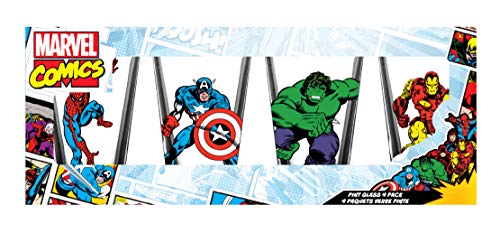 Avengers-Pint-Glass-Set-16-oz-Glass-Capacity-Set-of-4-Glasses-Classic-Shape