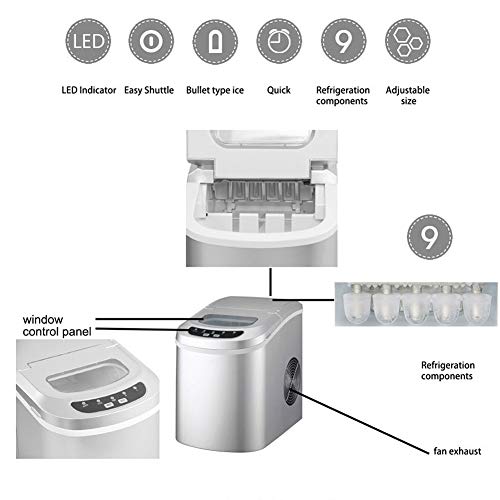 Countertop Ice Maker Portable Nugget Ice Machine Chewable Compact Mini Ice Chip Maker Nugget