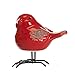 Drew Derose Glossy Red Bird On Metal Feet 4 x 4 Ceramic Collectible Figurine