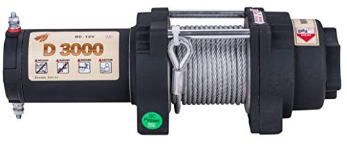 Sinoking 12VDC 3000LB/1361kg, Waterproof Electric Winch UTV ATV Winch with 0.18â€³39â€²(feet) Steel Wire Rope Winch Kit