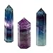 CrystalTears Fluorite Healing Crystal Wands Set Faceted Prism Gemstone Point Wand Carved Reiki Healing Stone with Box Gift for Christmas