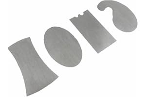 Lynx LMSS 4 Piece Miniature Cabinet Scraper Set with Googeneck, Oval, Convex/Concave and Square, Overall Sizes 2” x 1”, 0.012” Thick