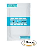 Quick DUDE Shower Body Wipes, 10pk On-The-Go Singles for Travel, Unscented, Naturally Soothing Aloe and Hypoallergenic