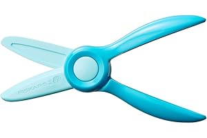 Fiskars Children's Scissors, from 2 Years, for Learning to Cut, Length: 13 cm, Blades and Handles Made of Plastic, Blue-Green