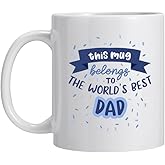 DasyFly Dad Fathers Day Birthday Gifts for Dad,The World`s Best Dad Mug 11 OZ Coffee Cup For Dad,Christmas Gifts for Dad,Dad Mugs Gifts From Daughter Son,Funny Presents for Dads