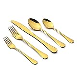 Gold Silverware Set, LIANYU 20 Piece Stainless