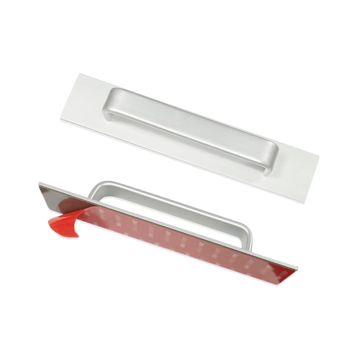CcHhyyt Self-Stick Instant Kitchen Cabinet Bathroom Drawer Closet Door Handle Pulls 2pcs/Set (133 mm, Silver)