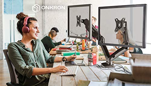 ONKRON Dual Monitor Desk Mount for 13 to 27-Inch LCD LED Computer TV Screens up to 14.3 lbs G160