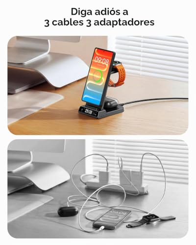 Magnetic Charger for Samsung S26 Ultra, 3 in 1 Wireless Charging Station for Galaxy S25/S24/S23/Z Fold/Z Flip, for Galaxy Watch 8/8 Classic/Ultra/7/6/5, Galaxy Buds 3 Pro/3 (No Adapter)