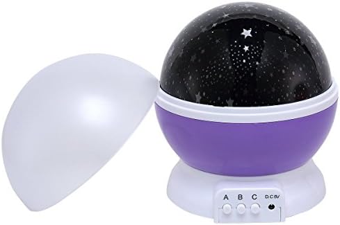 CEStore Night Lighting Lamp [ 4 LED Beads, 3 Model Light] Romantic Rotating Cosmos Star Sky Moon Projector, Ideal for Decorating Wedding, Birthday, Parties and Christmas Gift-Purple