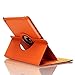 AiSMei Case for 9.7-Inch iPad 5th (2017)/ iPad 6th (2018)/ iPad Air (2015), Rotating Protective Case Cover w/Auto Wake/Sleep Function,Orange