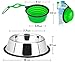 Lally Pet 32-Ounce Stainless Steel Dog Bowl with 7-Inch Silicone, Bottle Holder and Clip, Set of 2