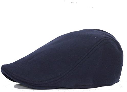 WEIJUN Men's Classic Beret Hat Flat Cotton newsboy artist Vintage Cap Solid Color - Navy