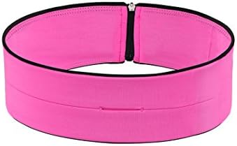 Running Belt for Women Men - Zipper Open Fanny Pack with Invisible Zipper Pocket + Key Ring - Fitness Workout Waist Pack Phone Holder, iPhone 6 7 8 X Plus Pouch for Runner (Pink, L)