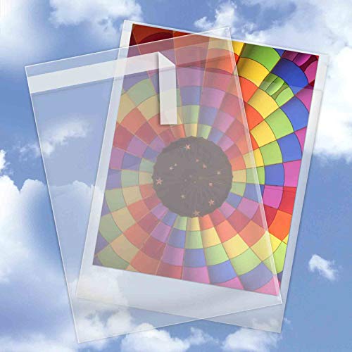 10 x 13 Inch Crystal Clear Cello Sleeves (100 Pack) Resealable