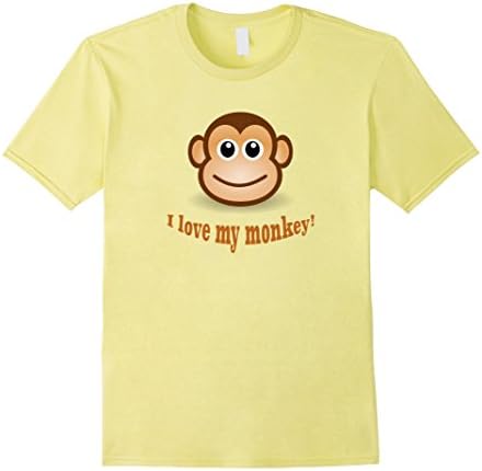 Men's I Love My Monkey Tee! Large Lemon
