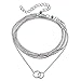 FAXHION Round Ring Multilayer Anklet - Silver Plated Chain Anklet - Anklets for Women,Summer Holiday Ankle Jewelry