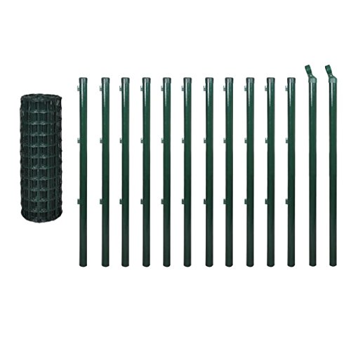Tidyard Maschendrahtzaun mit Zaunpfosten Gitterzaun Drahtzaun Gartenzaun Drahtgitter Zaun Maschengröße 76 x 63 mm PVC… – Bild 4