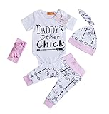 Newborn Girls Clothes Baby Romper Outfit Pants Set Long Sleeve Winter Clothing (6-9Months, Pink)