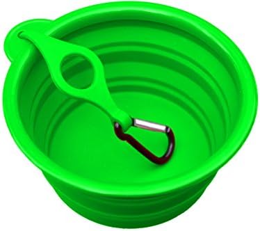 Northern Outback SUPERSIZE Travel Pet Bowl 5 CUP - BONUS Clip and Carabiner, XL for Medium to Large Dogs or Cats. Silicone Travel Dog Bowl 40oz 7" Diameter (Green) Best collapsible