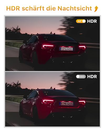 Car Dash Cam, Dual 4K 60fps+2.5K, 5G WiFi Car Camera with SD 64G, 1.47 Inch IPS Screen, GPS, Super Night Vision, G-Sensor, Loop Recording, HDR, 360° Rotating, Max 512GB