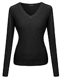MBE Women's Basic V neck Knit Pullover