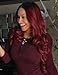 K'ryssma Ombre Wine Red Lace Front Wigs Synthetic, Dark Roots Burgundy Synthetic Wigs for Women Long Wavy Lace Wig Heat Resistant