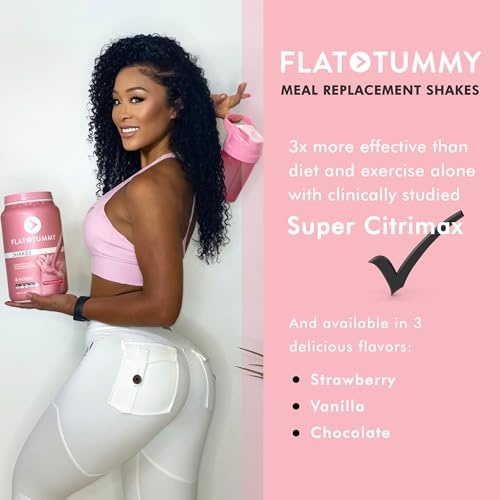 FLAT TUMMY TEA MEAL REPLACEMENT SHAKE – STRAWBERRY, 20 SERVINGS, EBT ELIGIBLE – PLANT BASED PROTEIN POWDER FOR WOMEN – VITAMINS & MINERALS – DAIRY FREE, GLUTEN FREE, KETO-FRIENDLY SHAKES – 1.76 POUND (PACK OF 1)