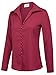 Grace Karin Women's Long Sleeve Button Down Chiffon Blouse Top CLAF0410